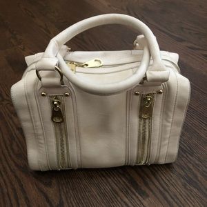 Beige Handbag with Removable Long Strap